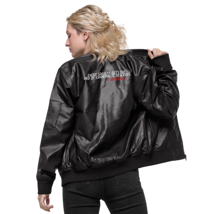 My Name Is Faux Leather Bomber Jacket