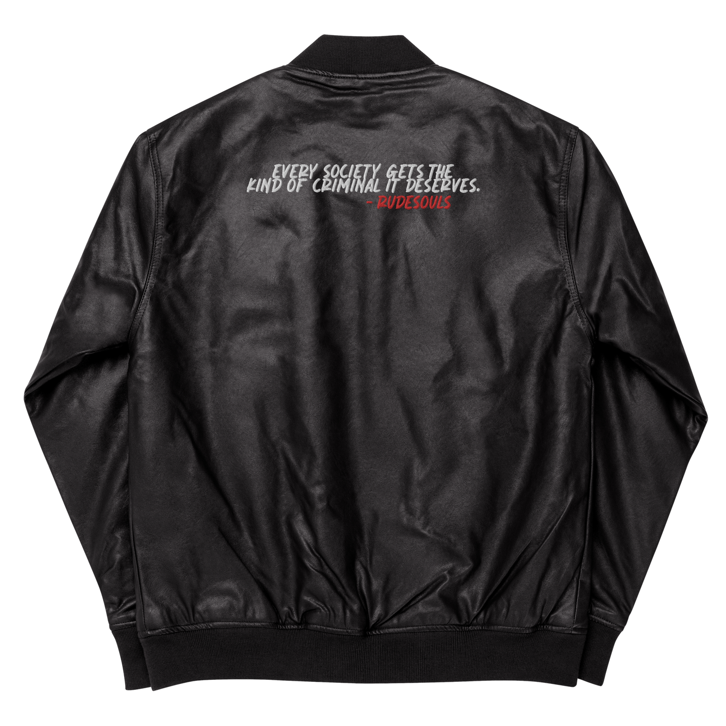 My Name Is Faux Leather Bomber Jacket