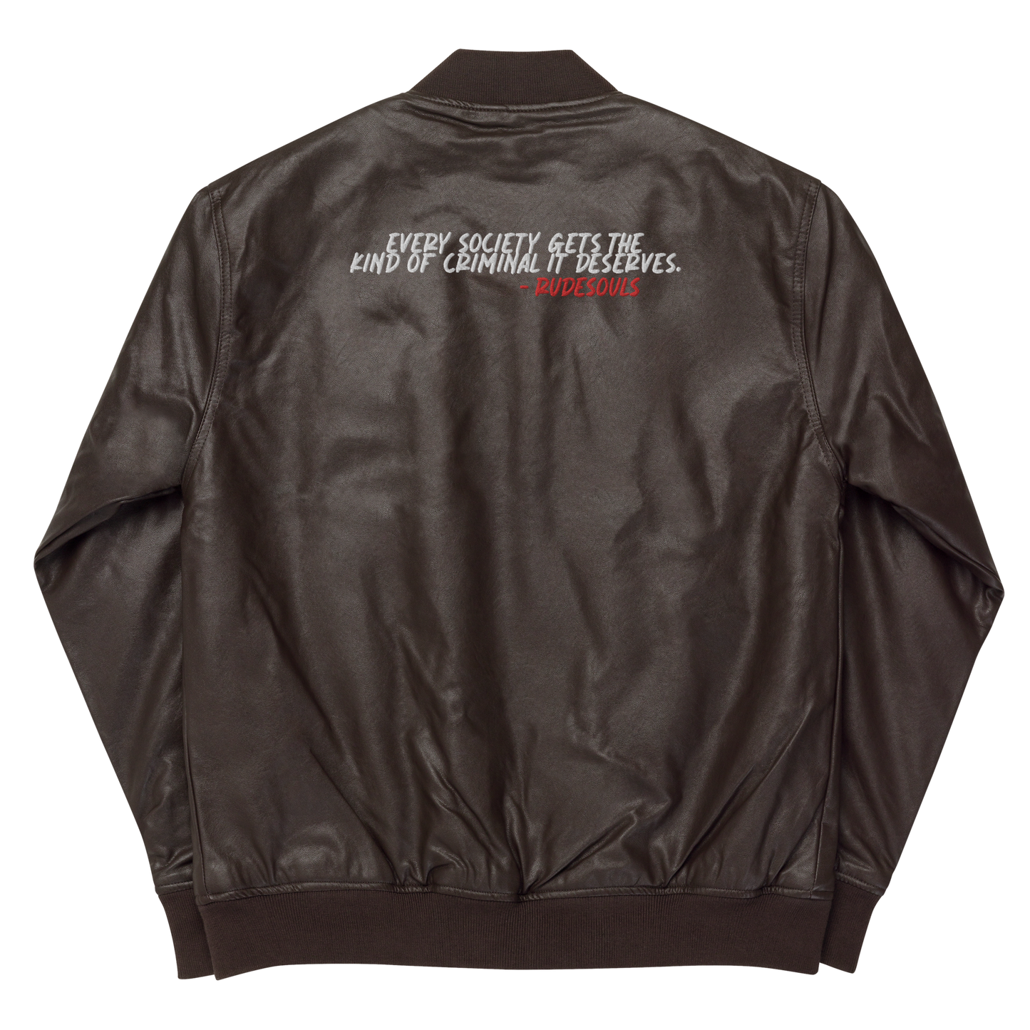 My Name Is Faux Leather Bomber Jacket