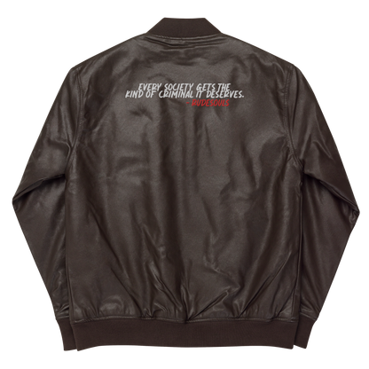 My Name Is Faux Leather Bomber Jacket