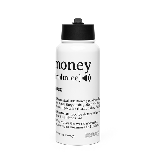 Money Stainless Steel Water Bottle W/ Straw Lid