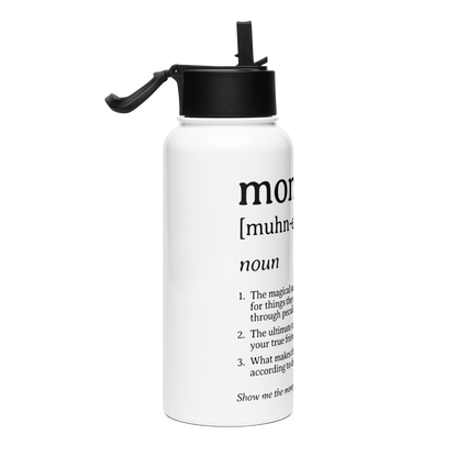 Money Stainless Steel Water Bottle W/ Straw Lid