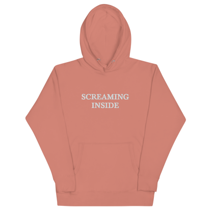 Screaming Inside Embroidered Hoodie