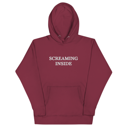 Screaming Inside Embroidered Hoodie